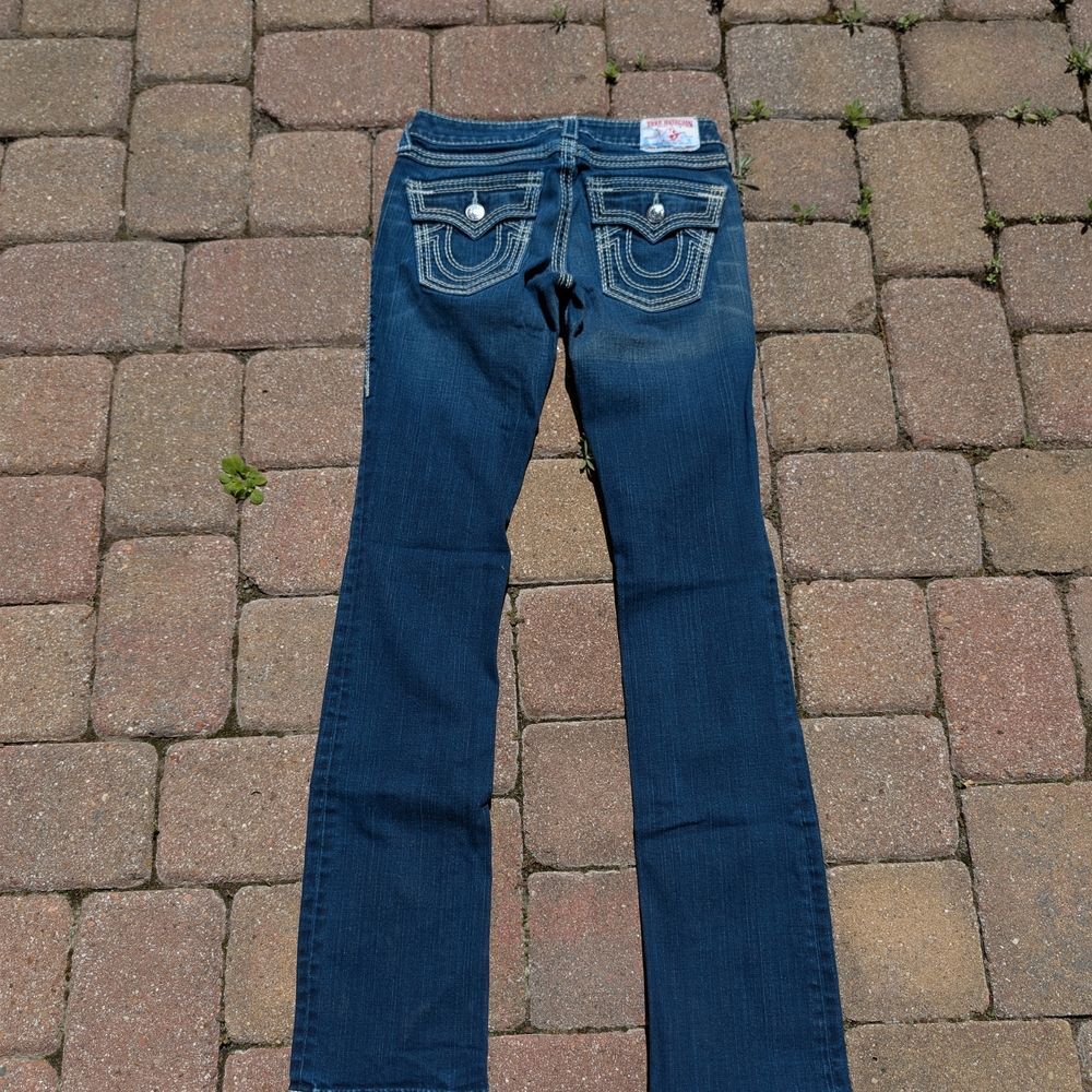 True Religion Billy Big QT Super T 27  Skinny Boot Cut Embroidered Jeans y2k